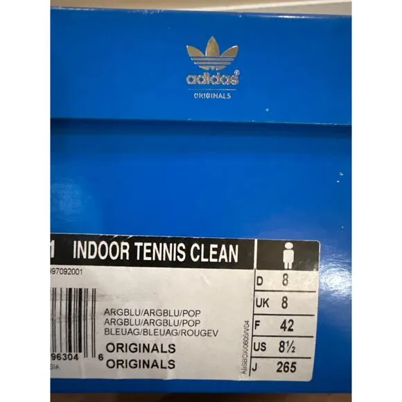 ADIDAS INDOOR TENNIS CLEAN-MENS 8.5